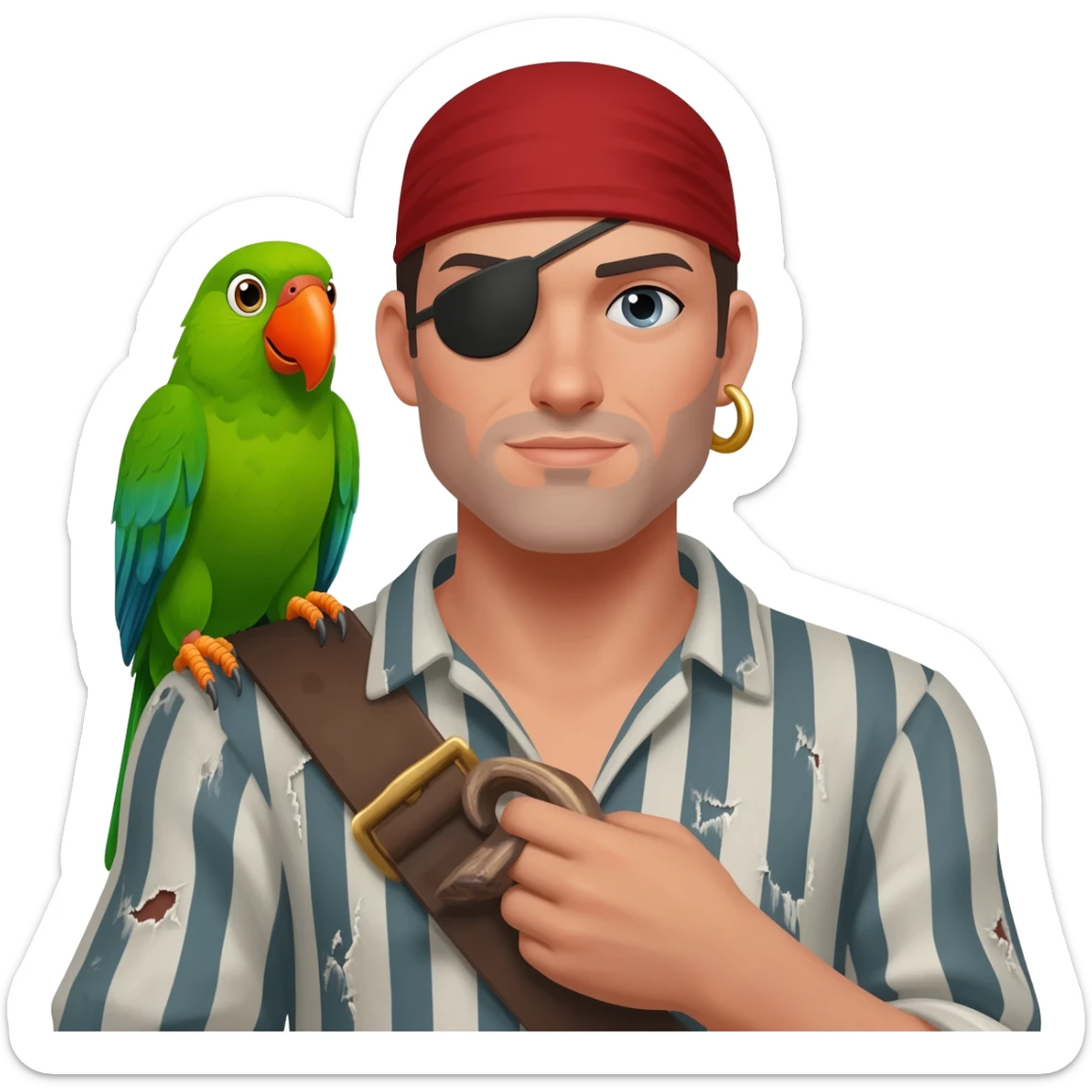 pirate and parrot sticker