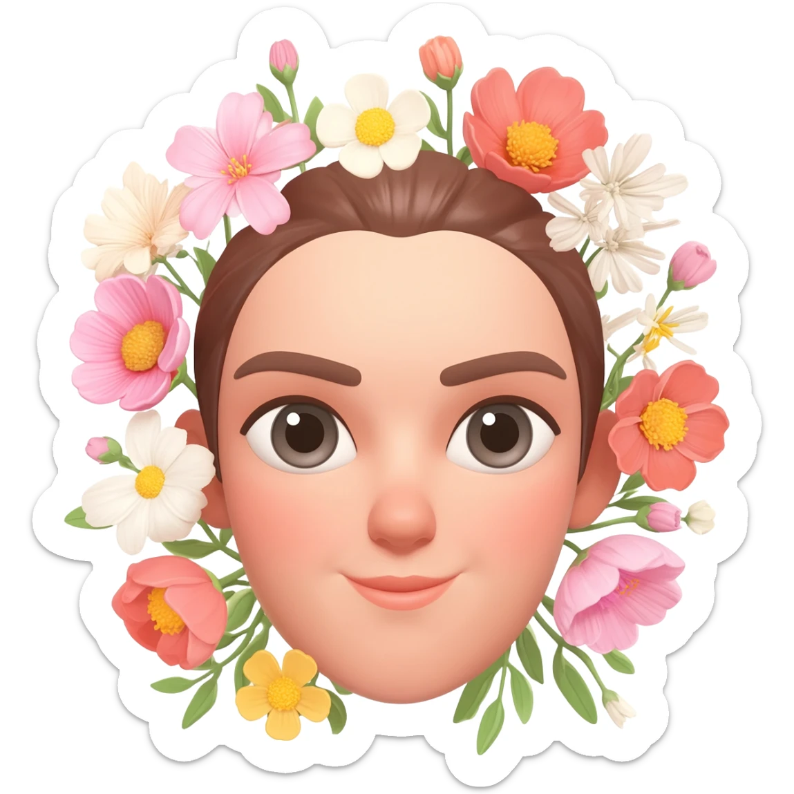 Face in Flowers memoji sticker