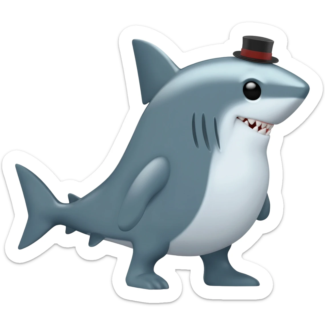 Shark with a top hat sticker