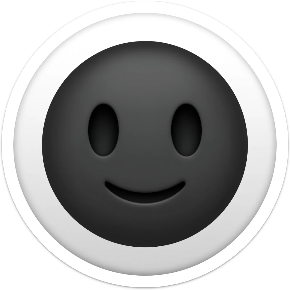 Circle white smiling black face sticker