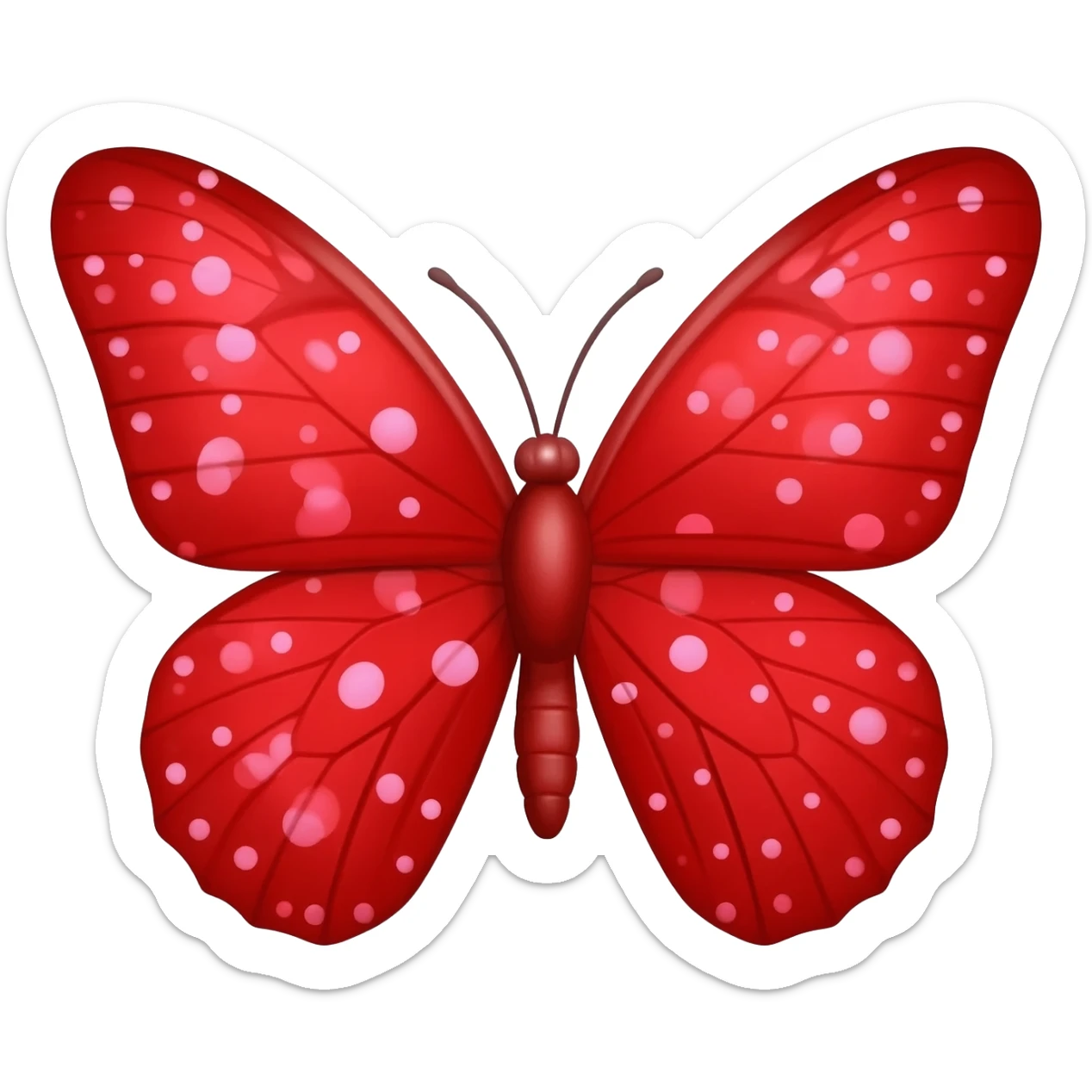 БАБОЧКА КРАСНАЯ В ГОРОШЕК sticker
