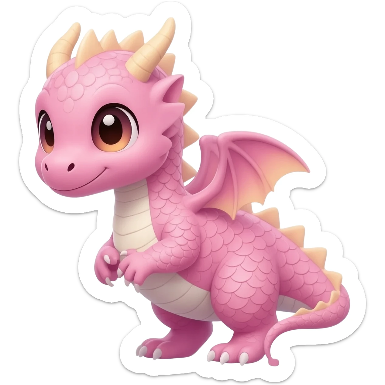 Pink kawaii dragon sticker