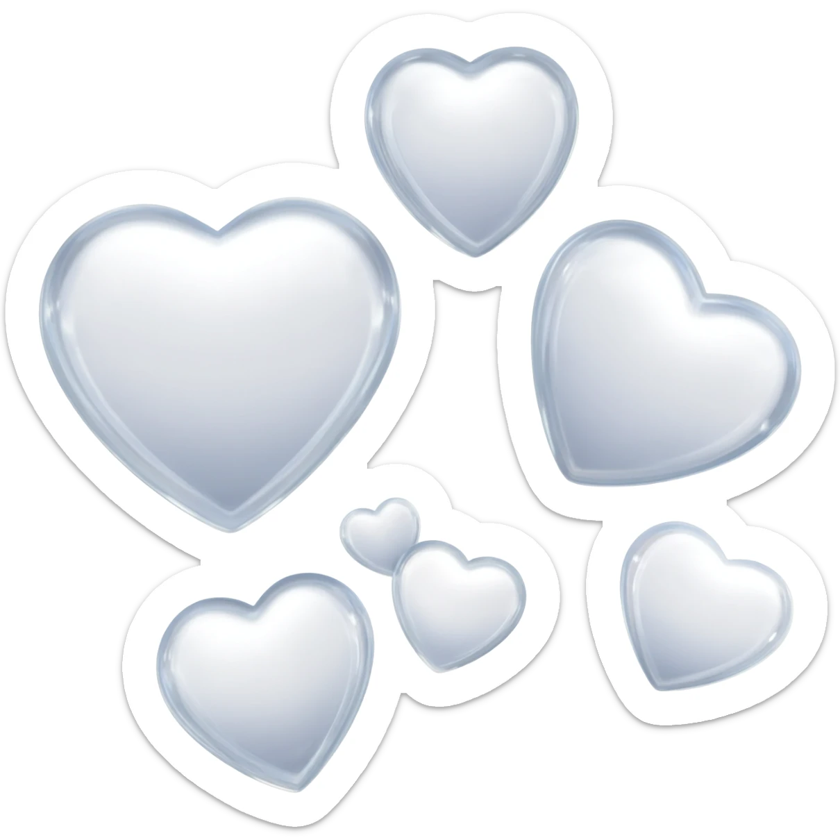 clear hearts sticker