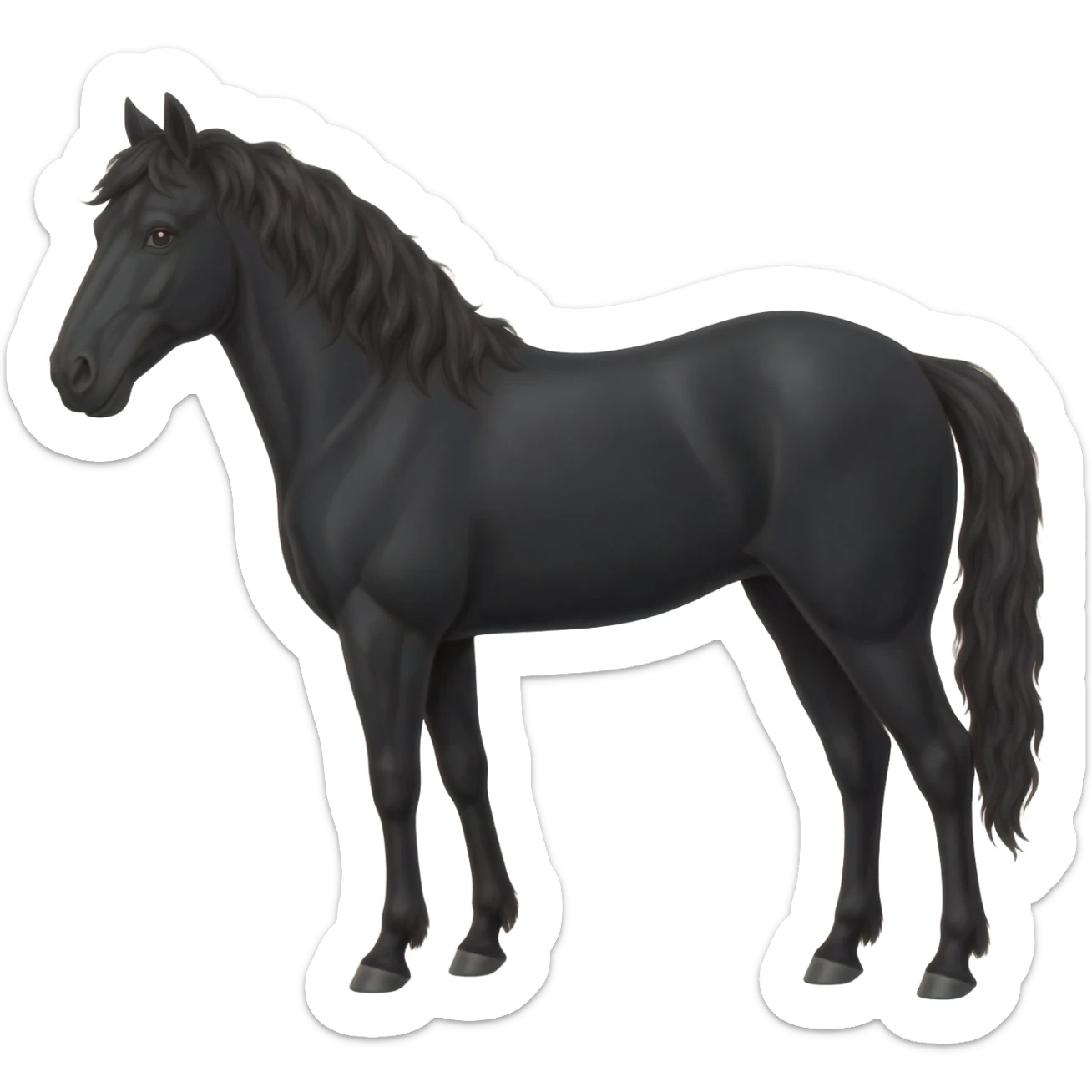 Black horse sticker