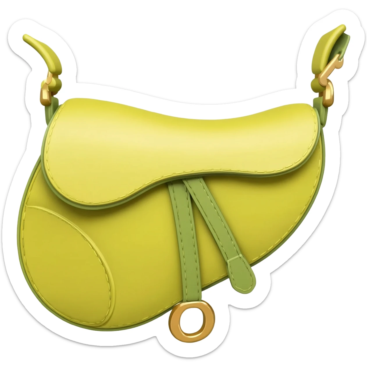 yellow green saddle dior bag sticker