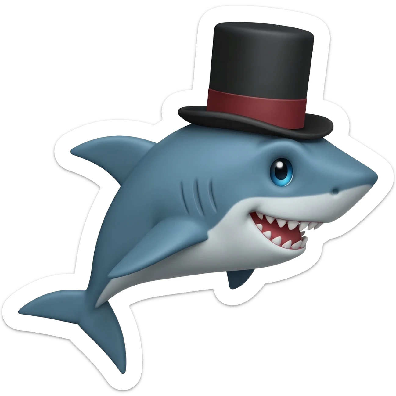 Shark with a top hat sticker
