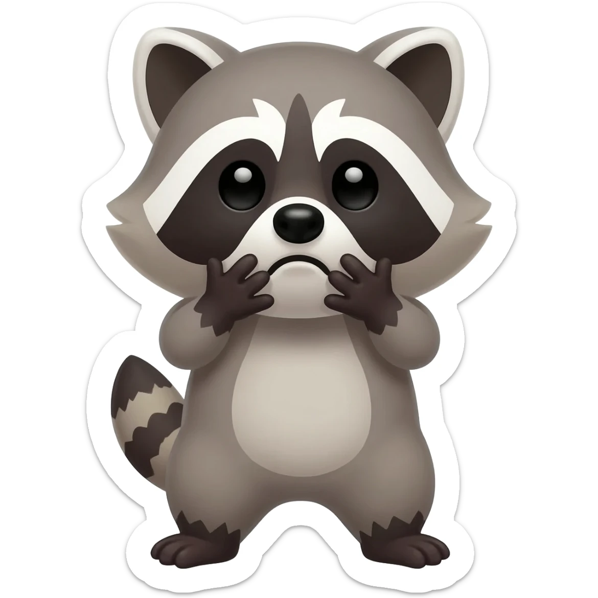 Cute Racoon gets choked by hands at the neck sticker