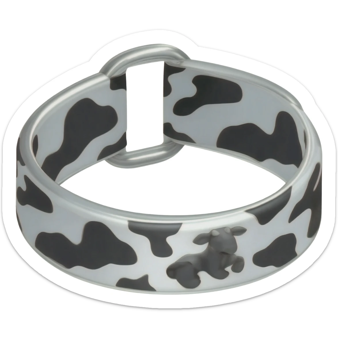 square cowbell collar cow pattern sticker