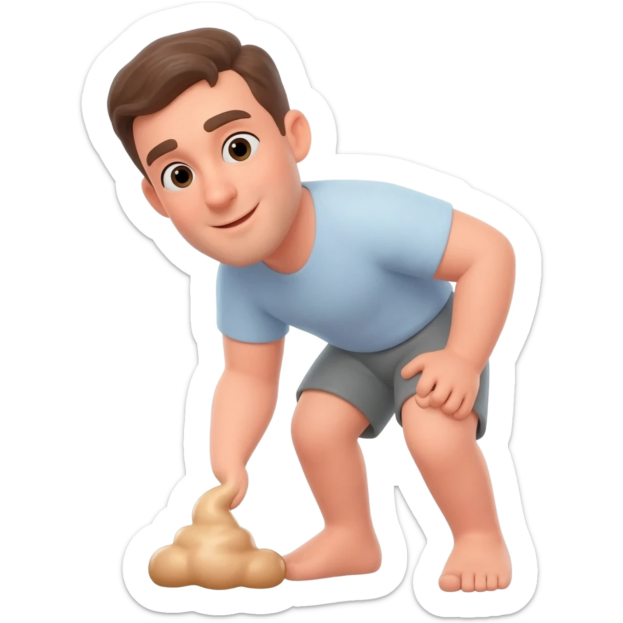 Pooping man sticker