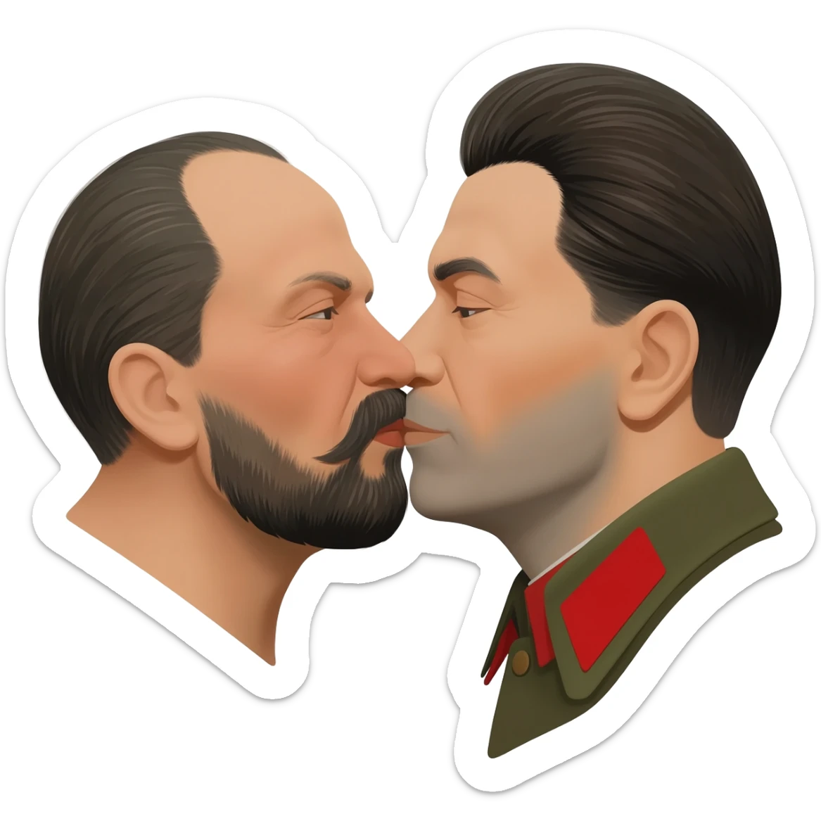 stalin kissing lenin sticker