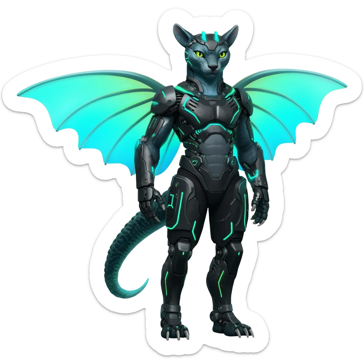 Protogen-Primagen-animal-fantasy-creature, full body sticker