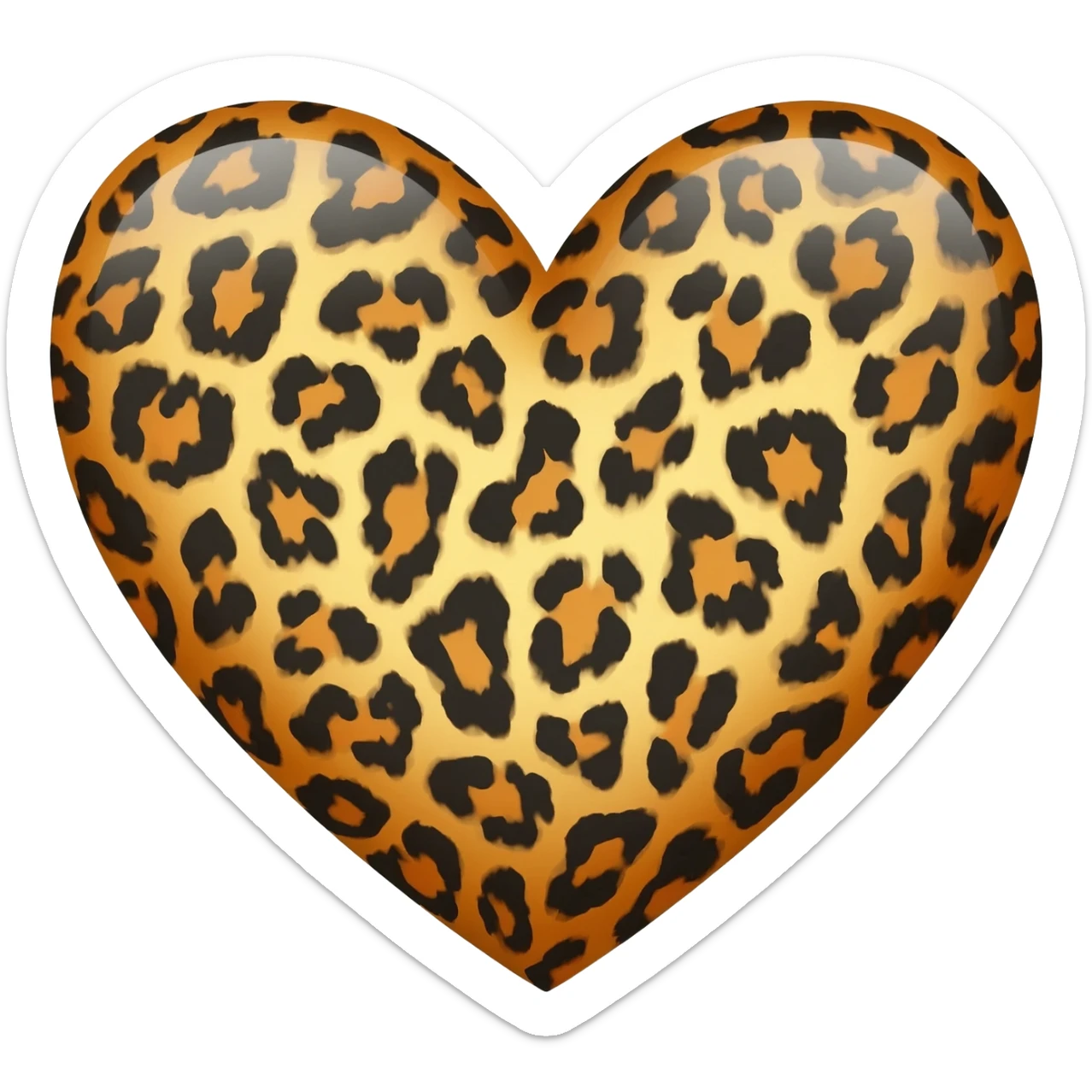Leopard print heart sticker