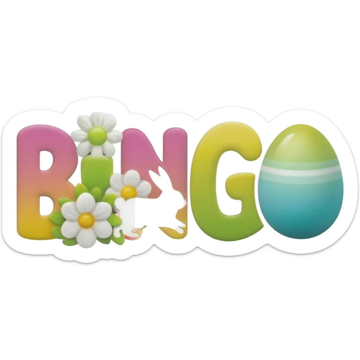 can you make me an easter looking BINGO logo sticker