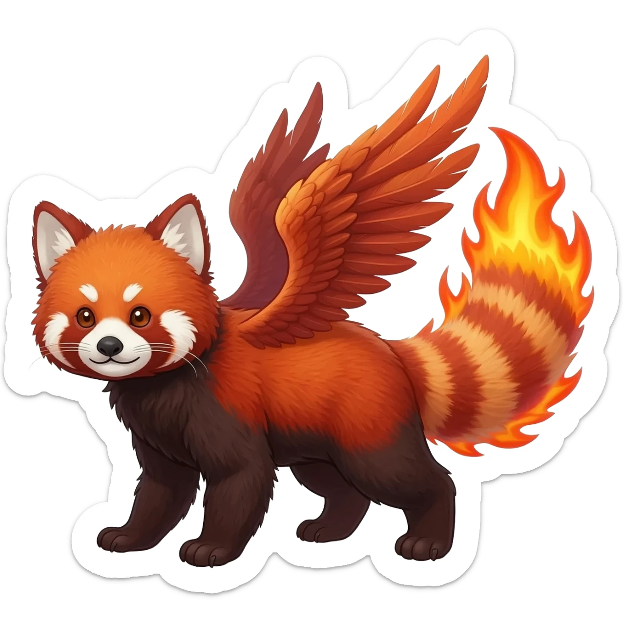 Red Panda-Red Fox-Braviray-Delphox-Fennekin-fusion-animal-hybrid-creature sticker