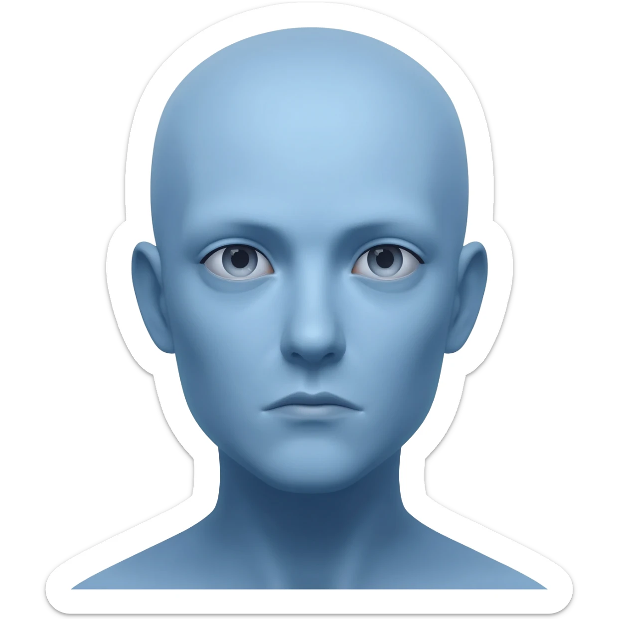 Make a blue emoji thousand yard stare sticker