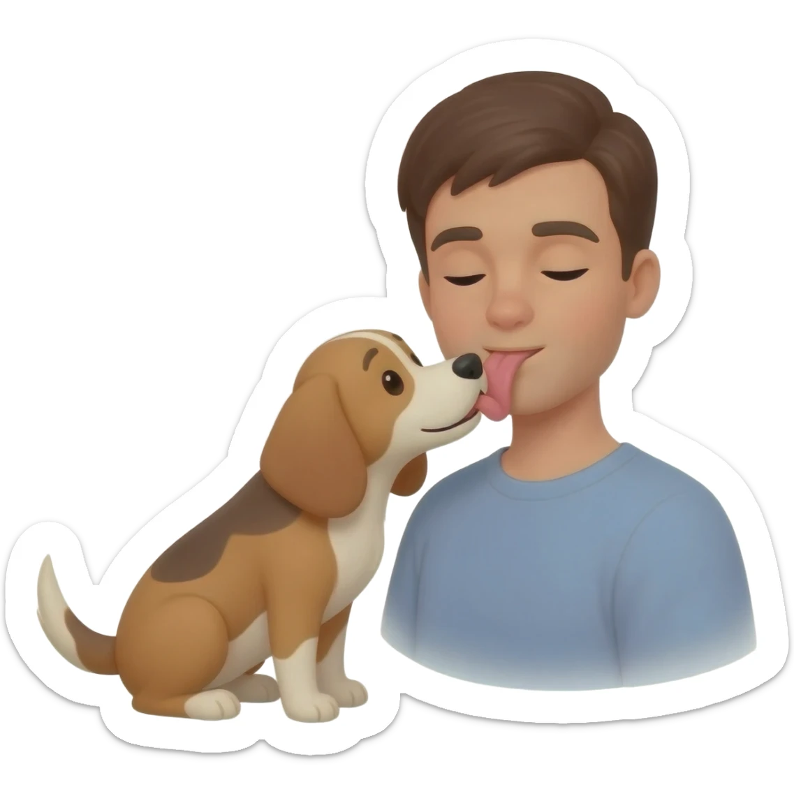 dog licking its owner sticker