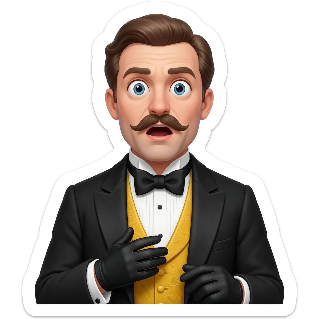 Shocked snob man from 1900 sticker