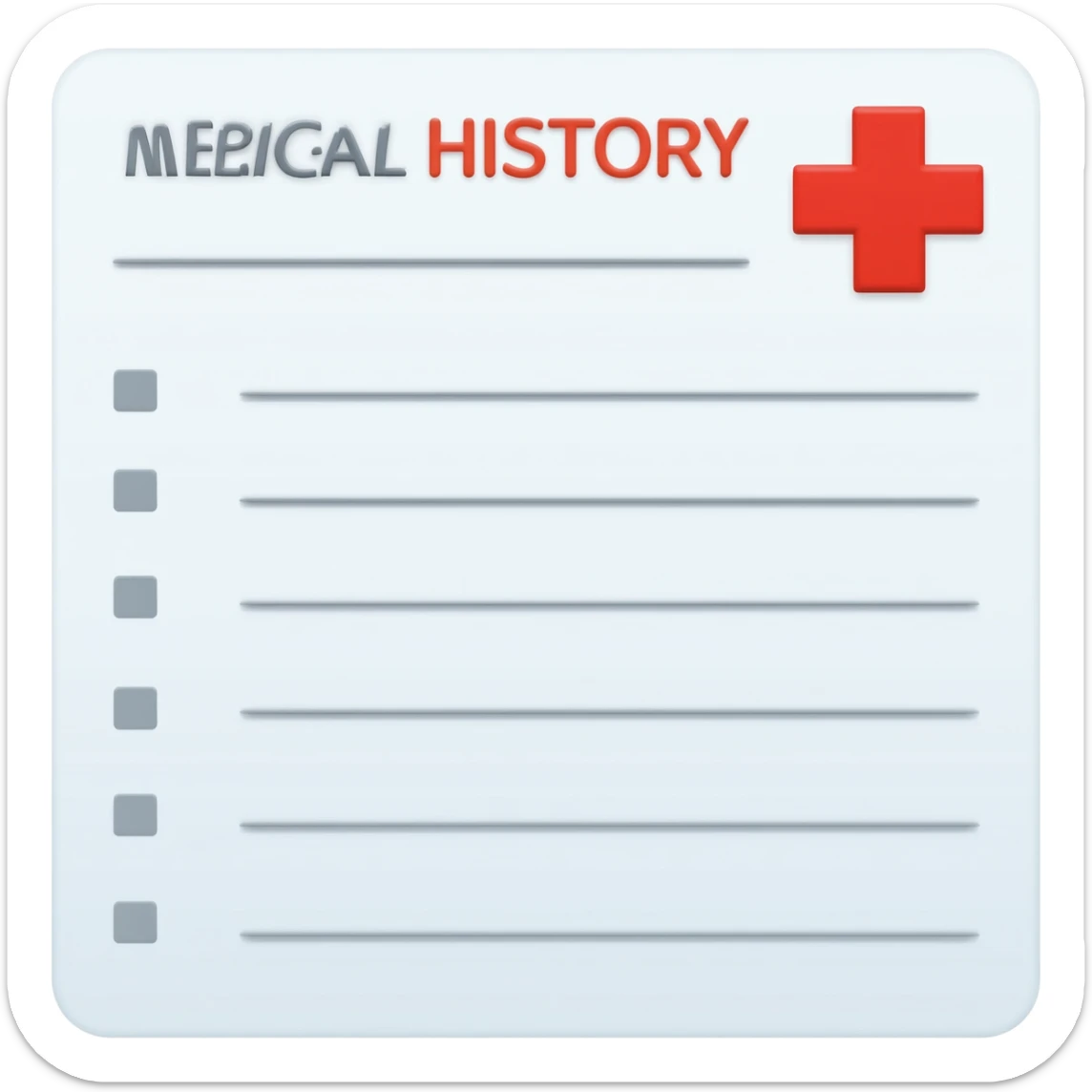 medical history sheet sticker
