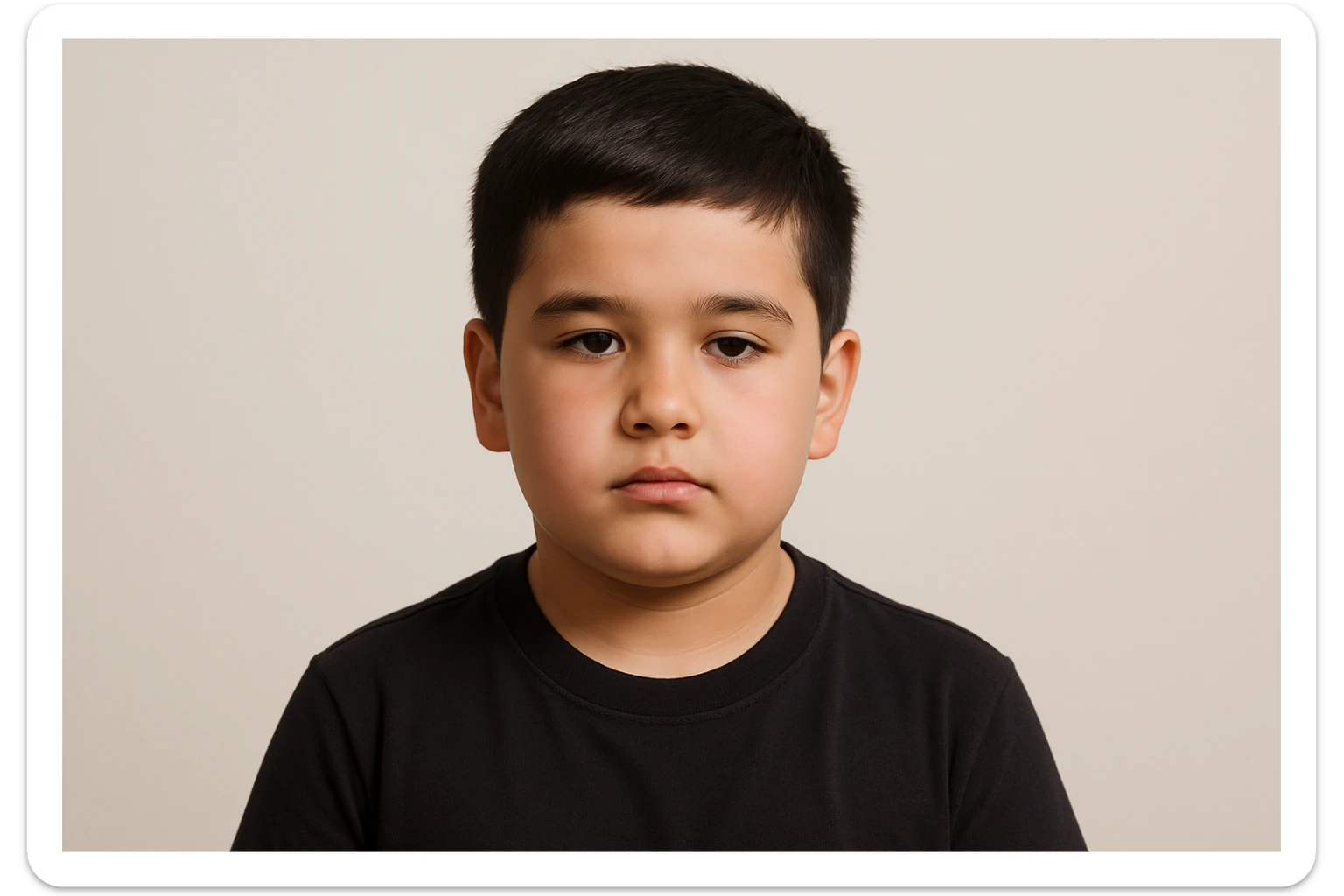 SHu odamning 10 11 yoshligini tasvirlab ber orqa fonda hech narsa bo'lmasin beligacha  sticker