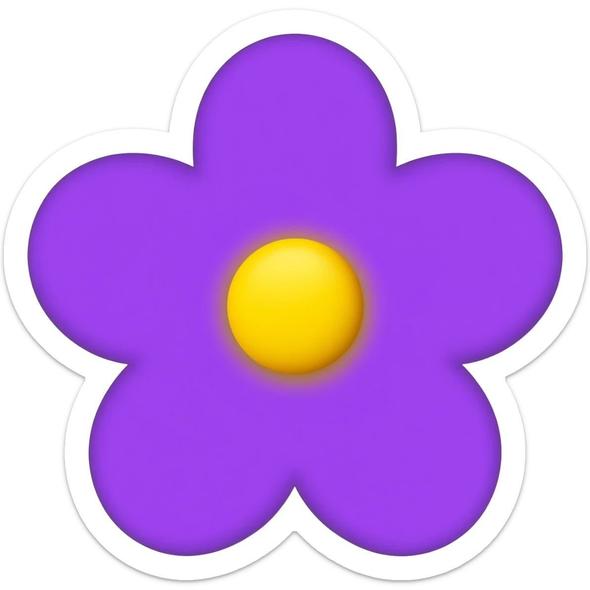 Purple emoji that is flower shaped. Make it aesthetic and. Small emoji sticker