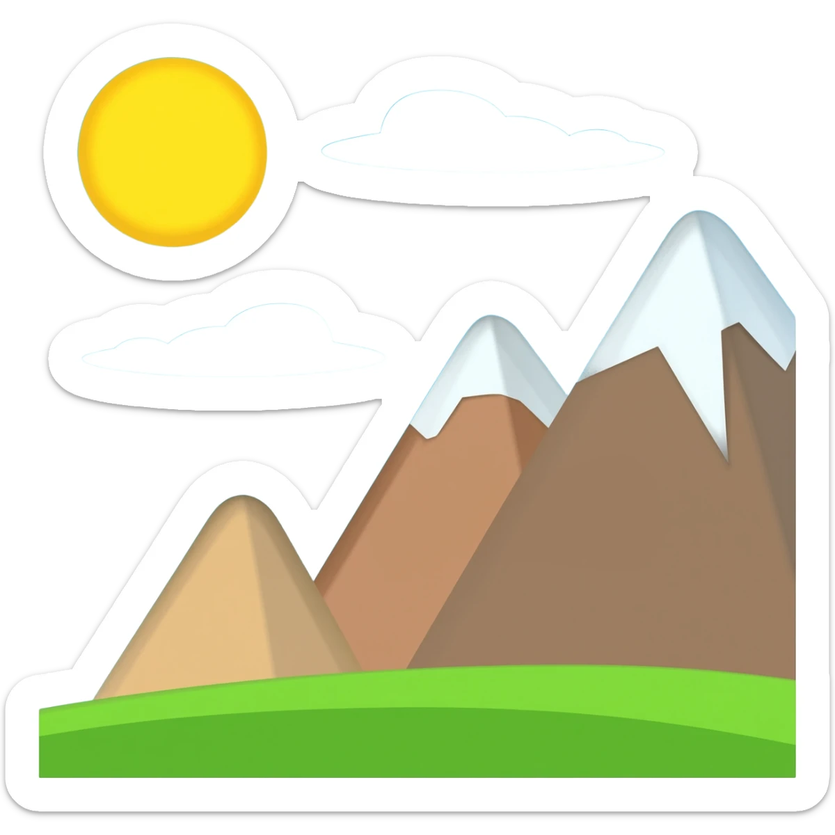 3 mountains, one small, one medium and one big sticker