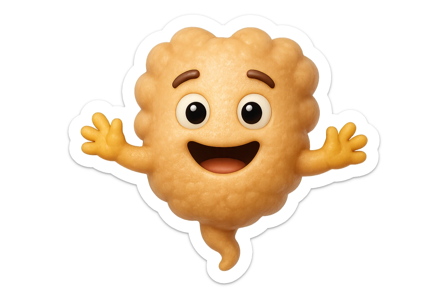 EMOJI STILE IPHONE DI BATTERI INTESTINALI FELICI CHE FLUTTUANO IN ARIA IPERREALISTICO 4K sticker