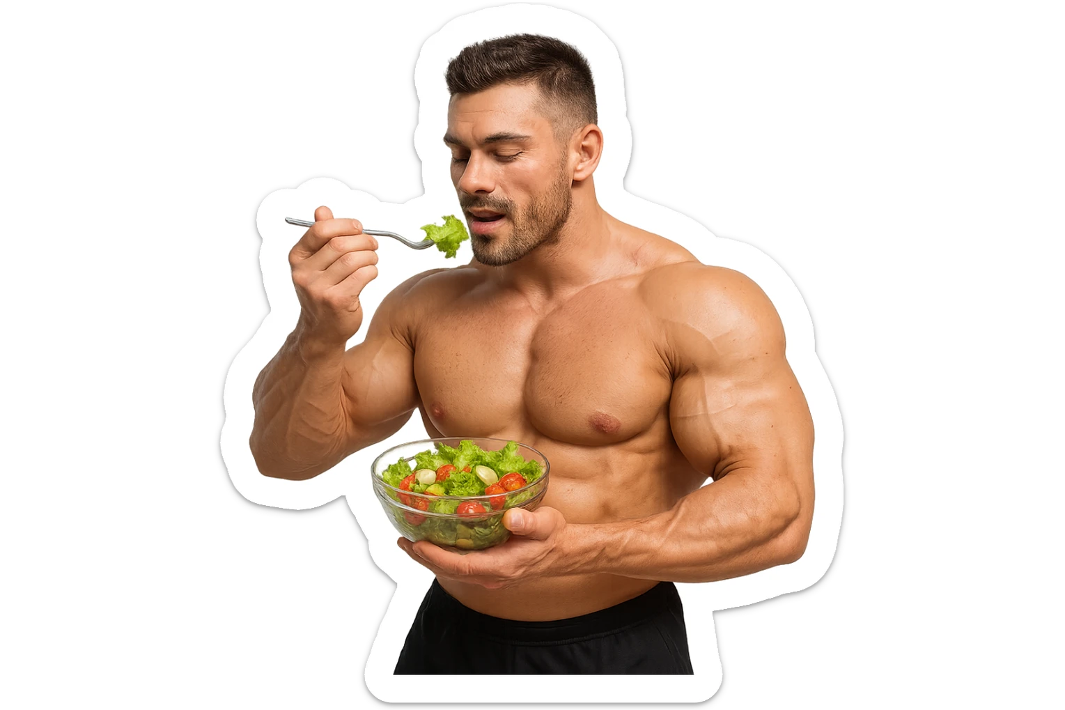 UOMO FITNESS CHE MANGIA INSALATA sticker