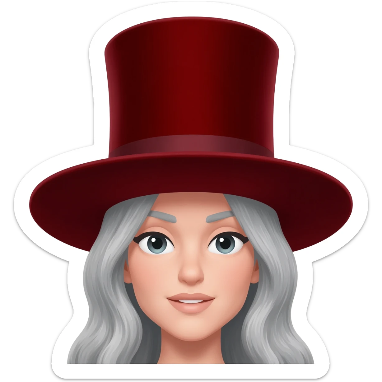Ladies  Fancy  Red hat gray hair hat grayhair sticker