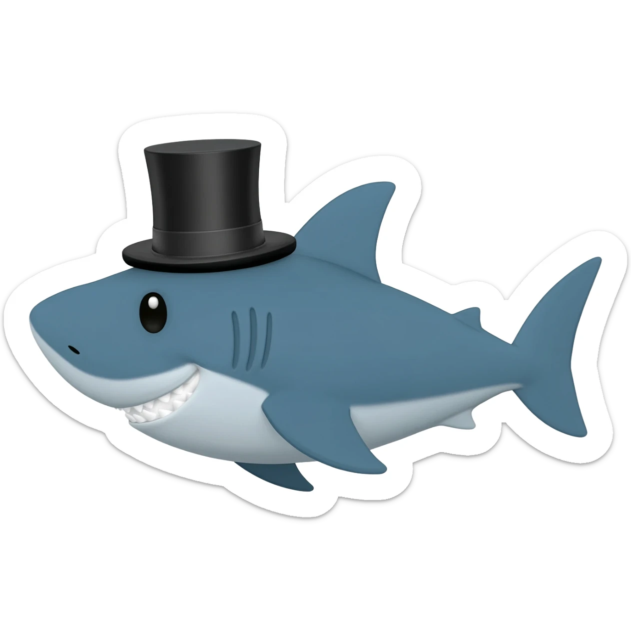 Shark with a top hat sticker