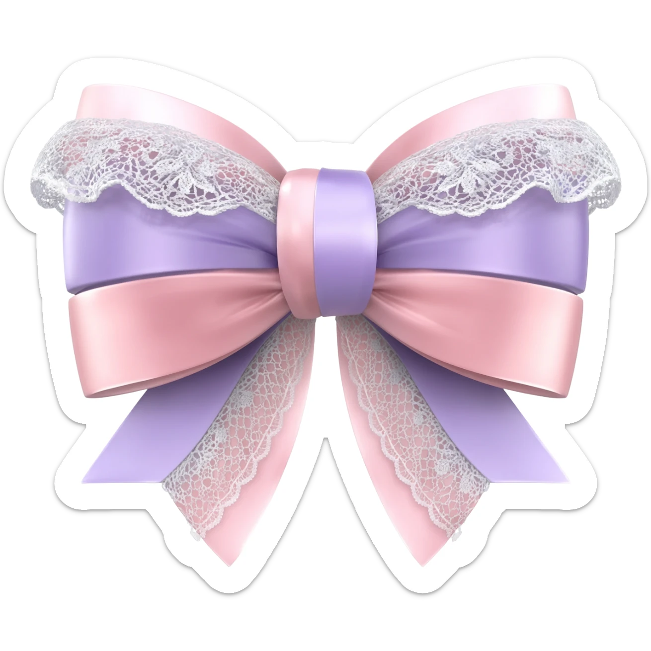 Balletcore aesthetic style isolated 3d rendering large bow, transparent background. Must be extremely detailed, a some style that matches Balletcore aesthetic using girly colors and feel,   appearing as though its real fabric of different kinds, 16 hd, 600 dpi, 5000x4000 (seed:::693017667) sticker