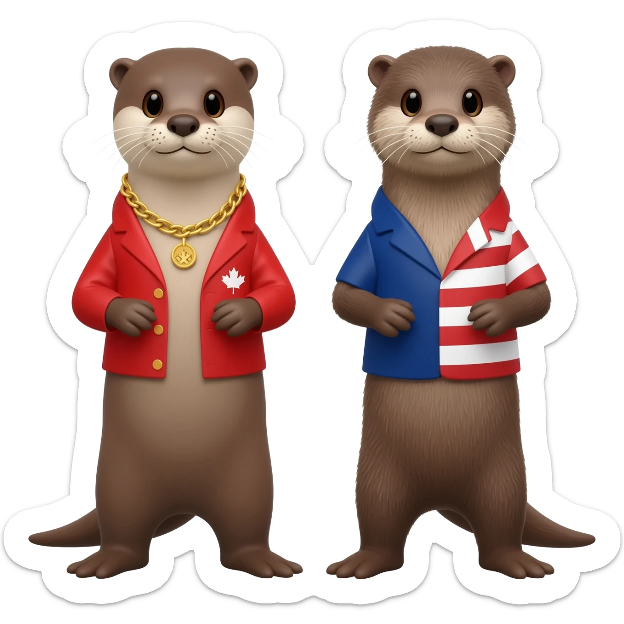 a canadian and american otter with swag sticker