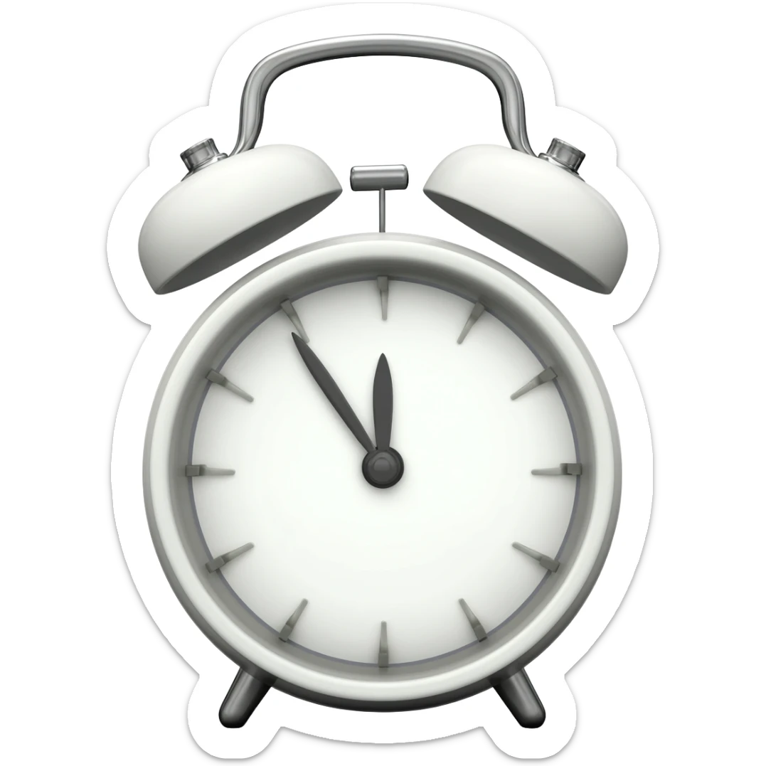 white alarm clock sticker