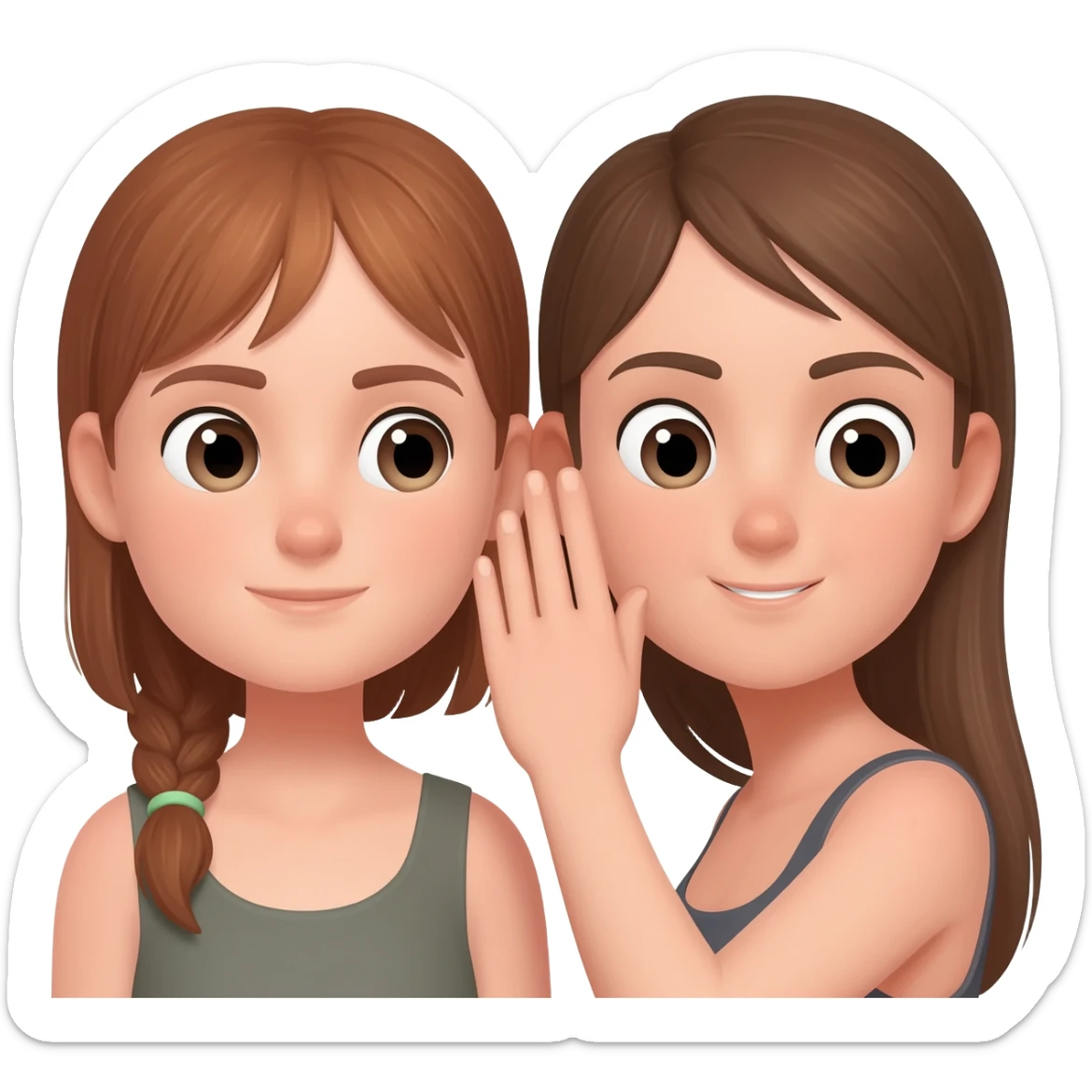 whispering in ear girl and girl sticker