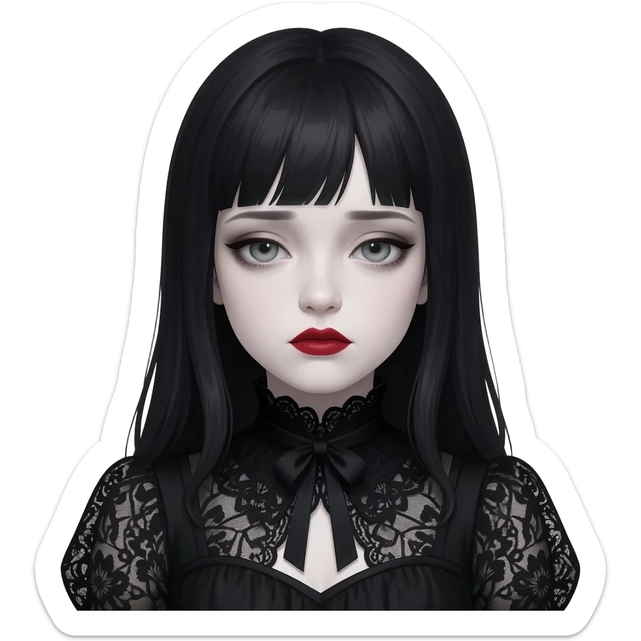Gothic girl sticker