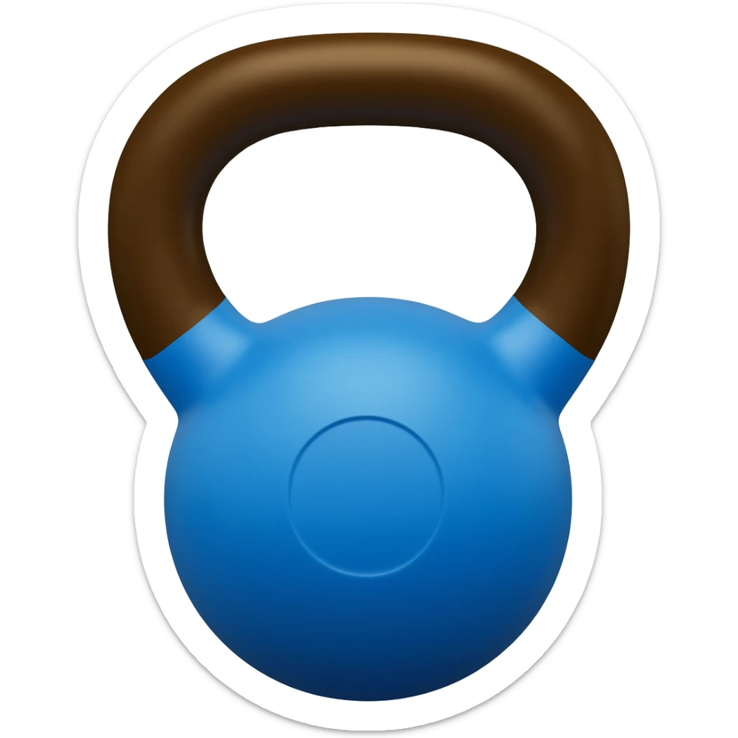 blue and brown kettlebell sticker