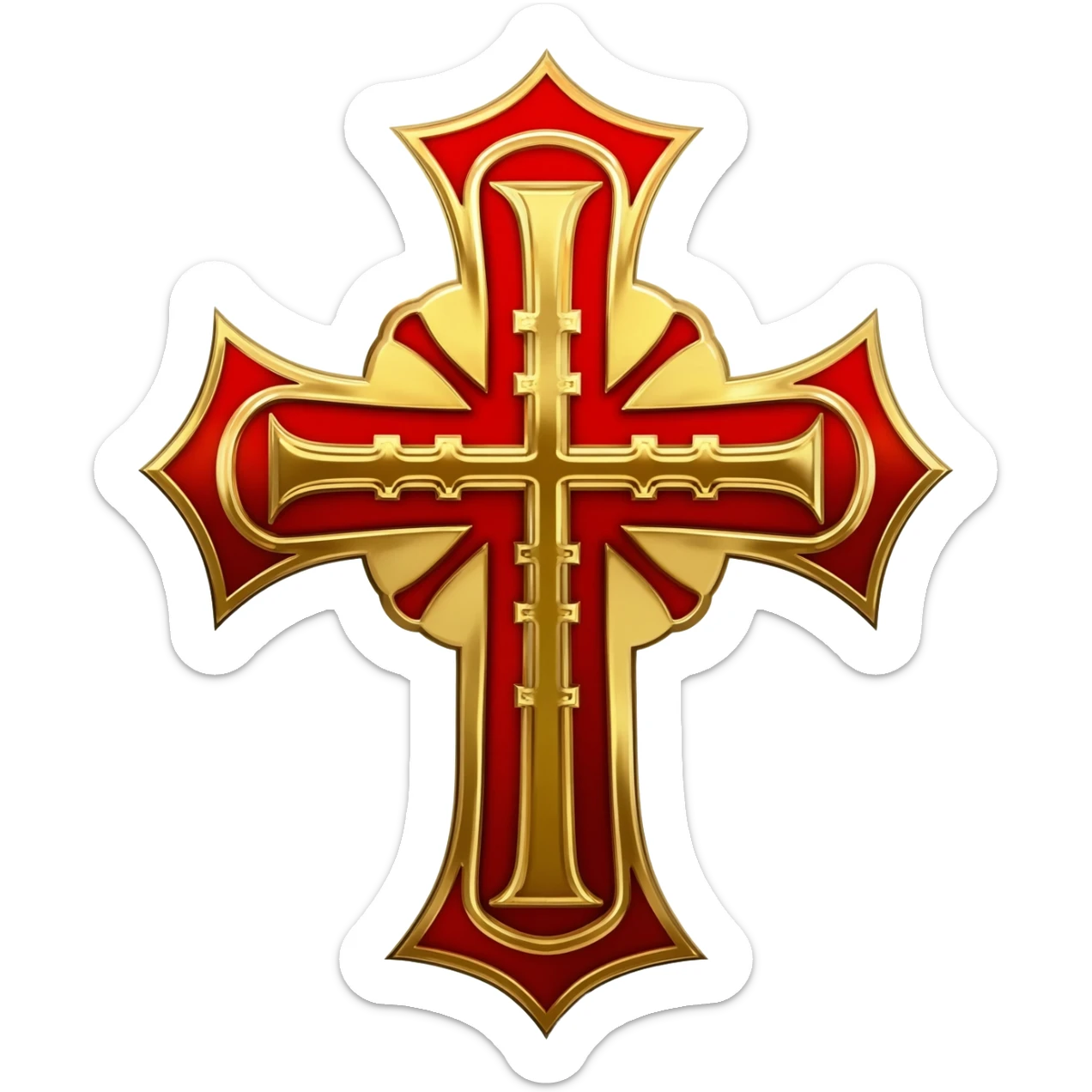 Red templar cross sticker