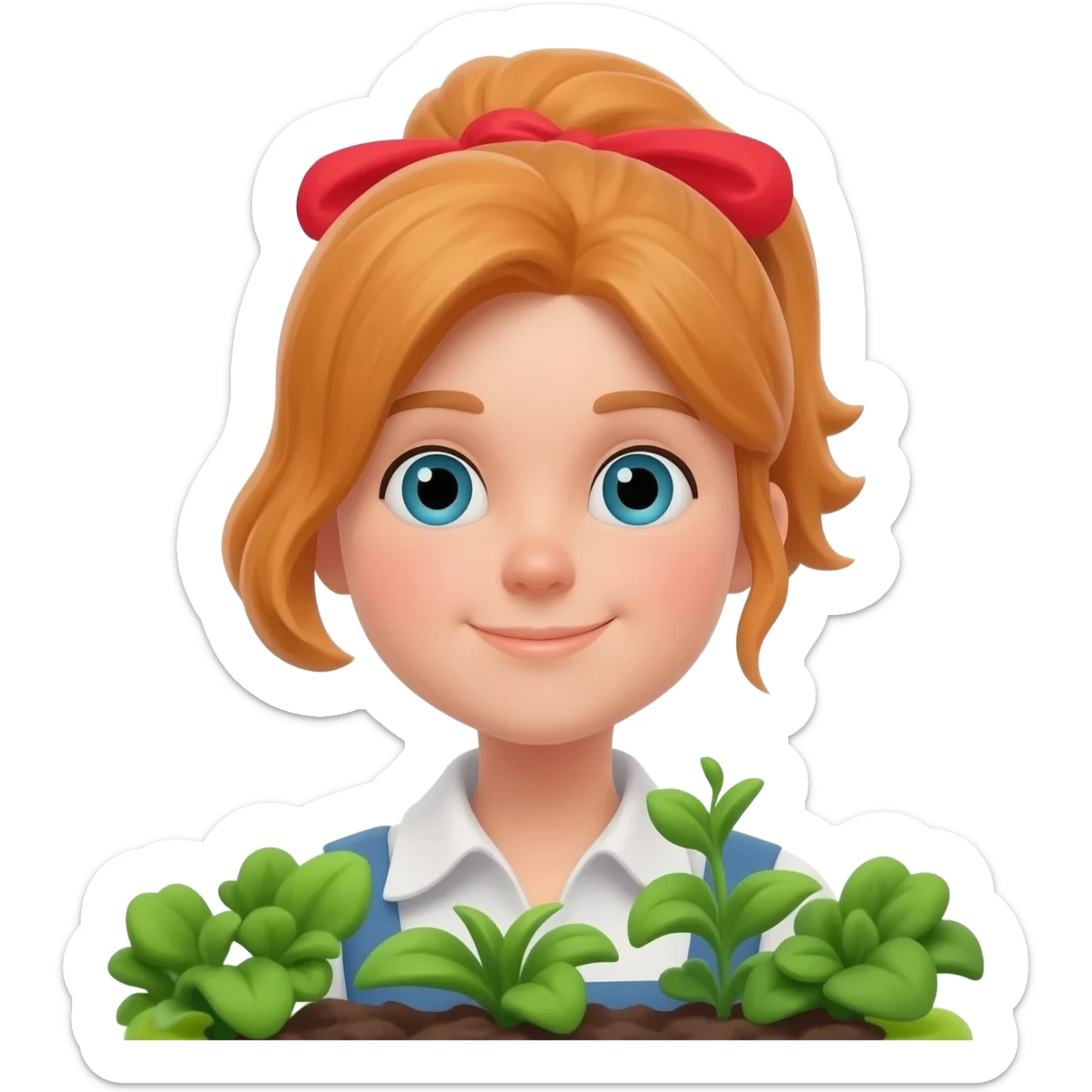 Girl gardening sticker