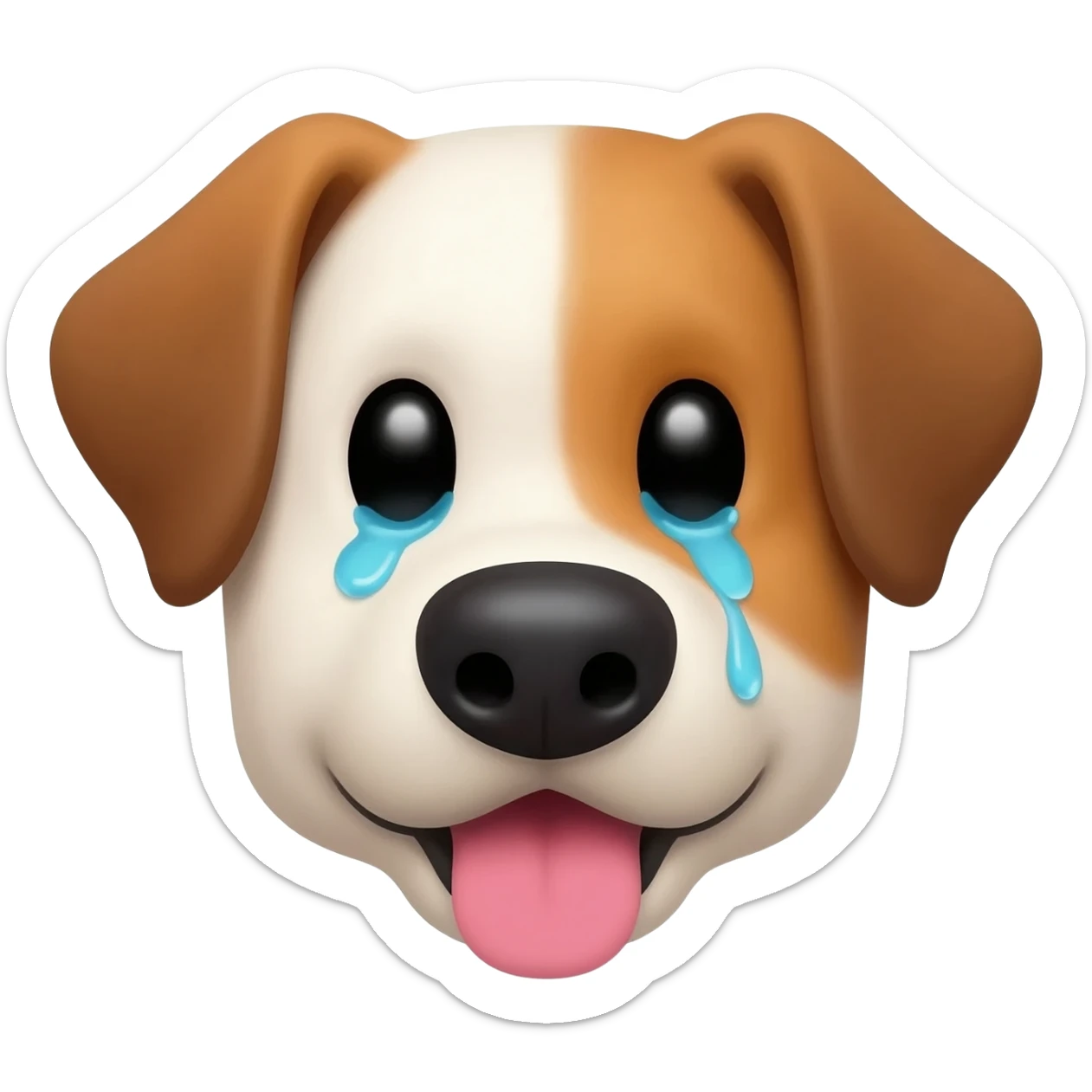 dog face that look thirsty sticker