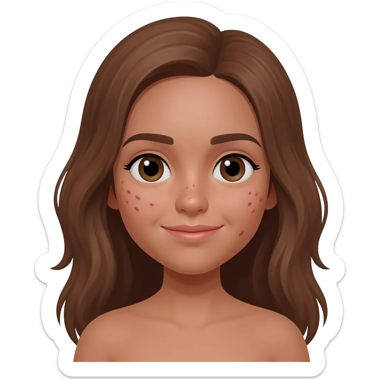 Skin care de una chica con acné y piel morenita clarita sticker