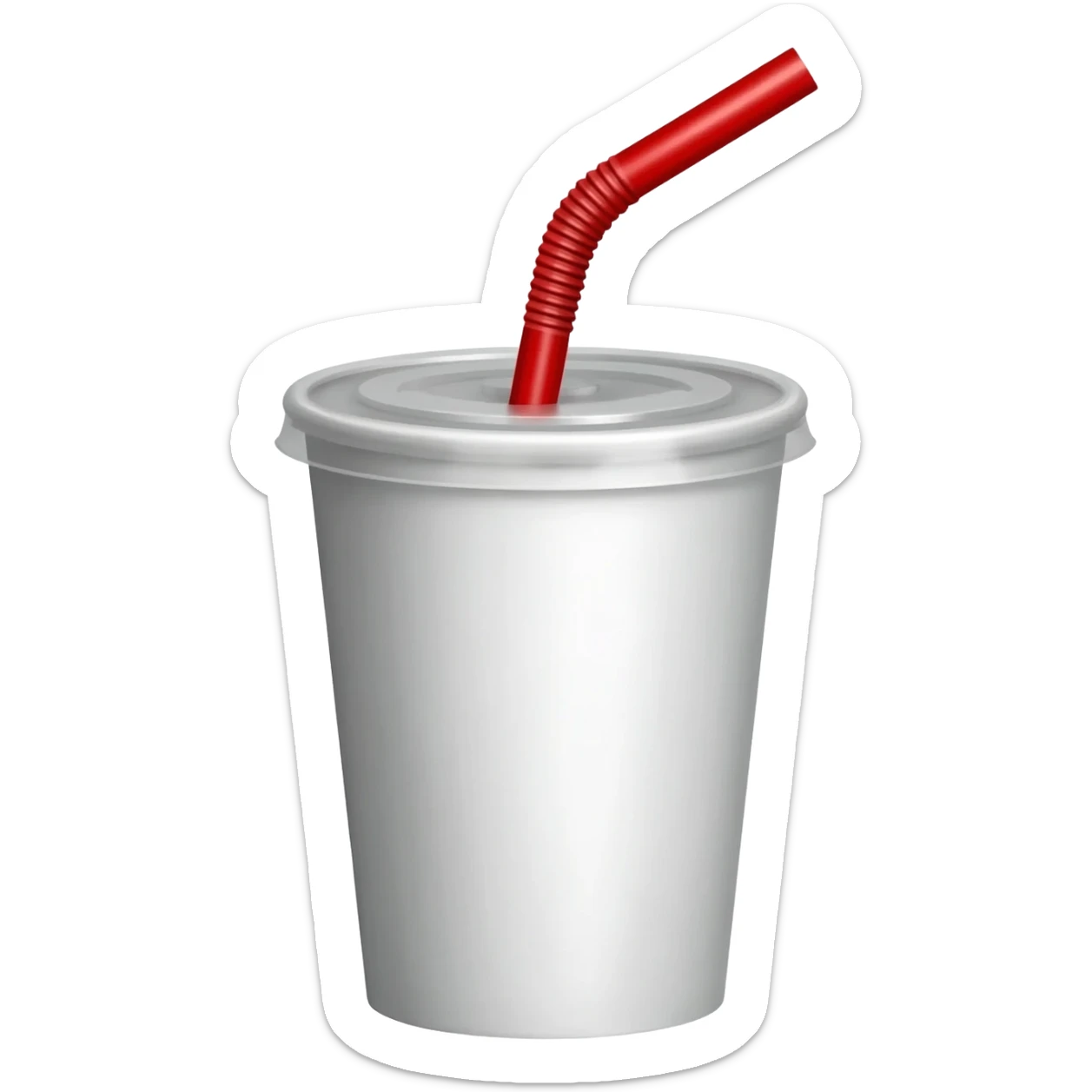 plain white soda cup from a fast food restaurant red straw sticker