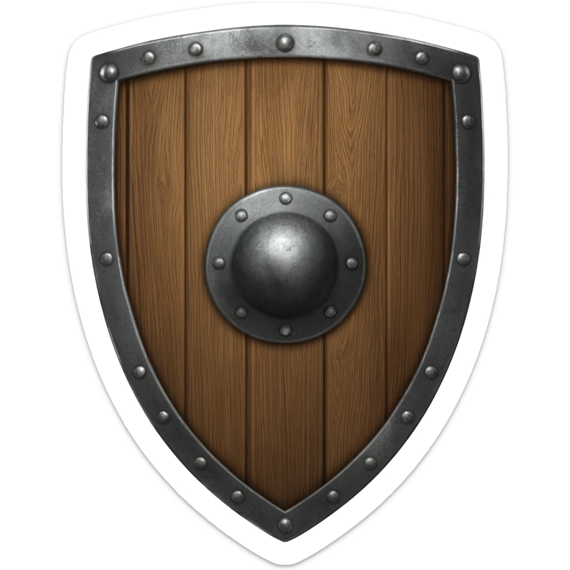 Medieval wooden shield sticker