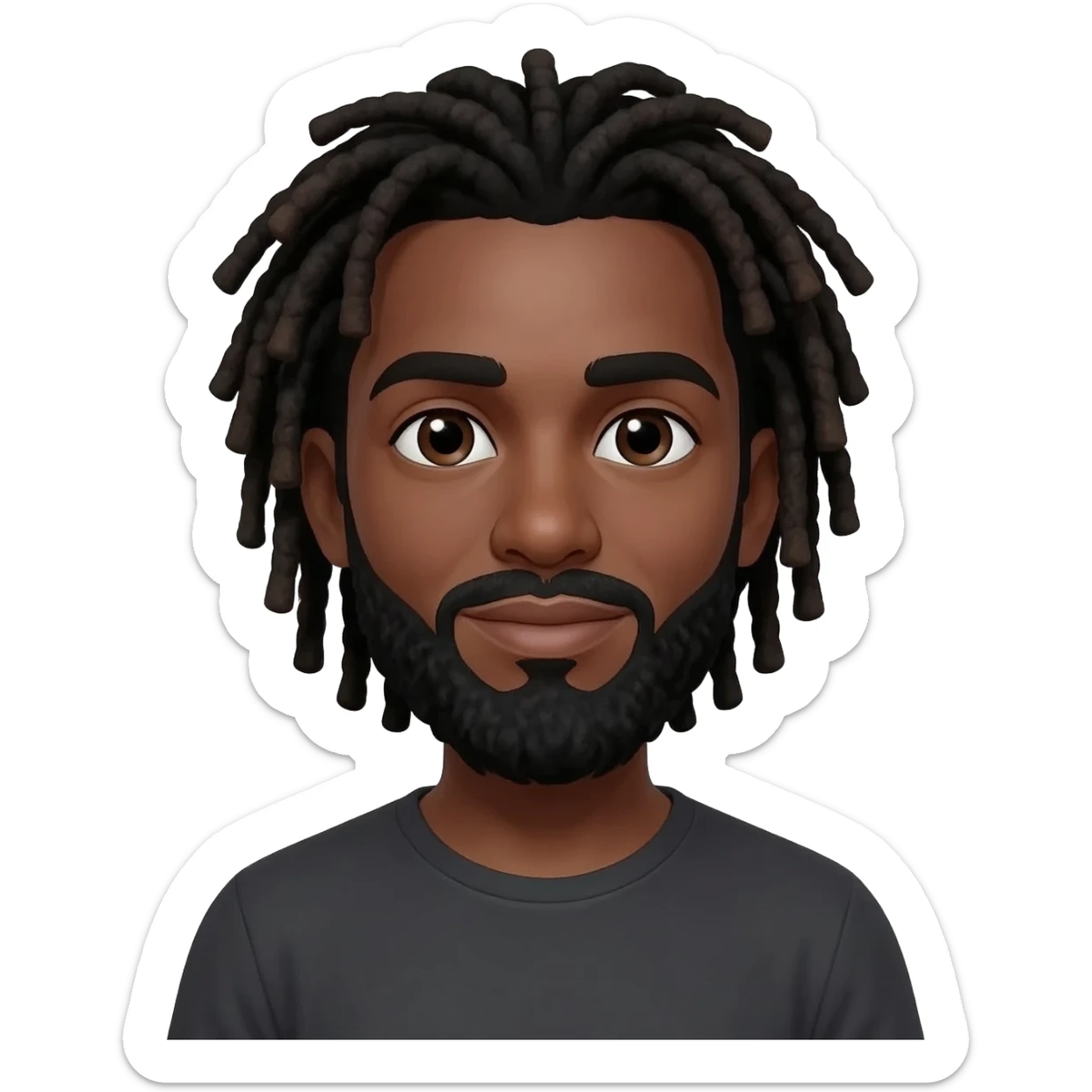 African American dread head man with black beard sticker