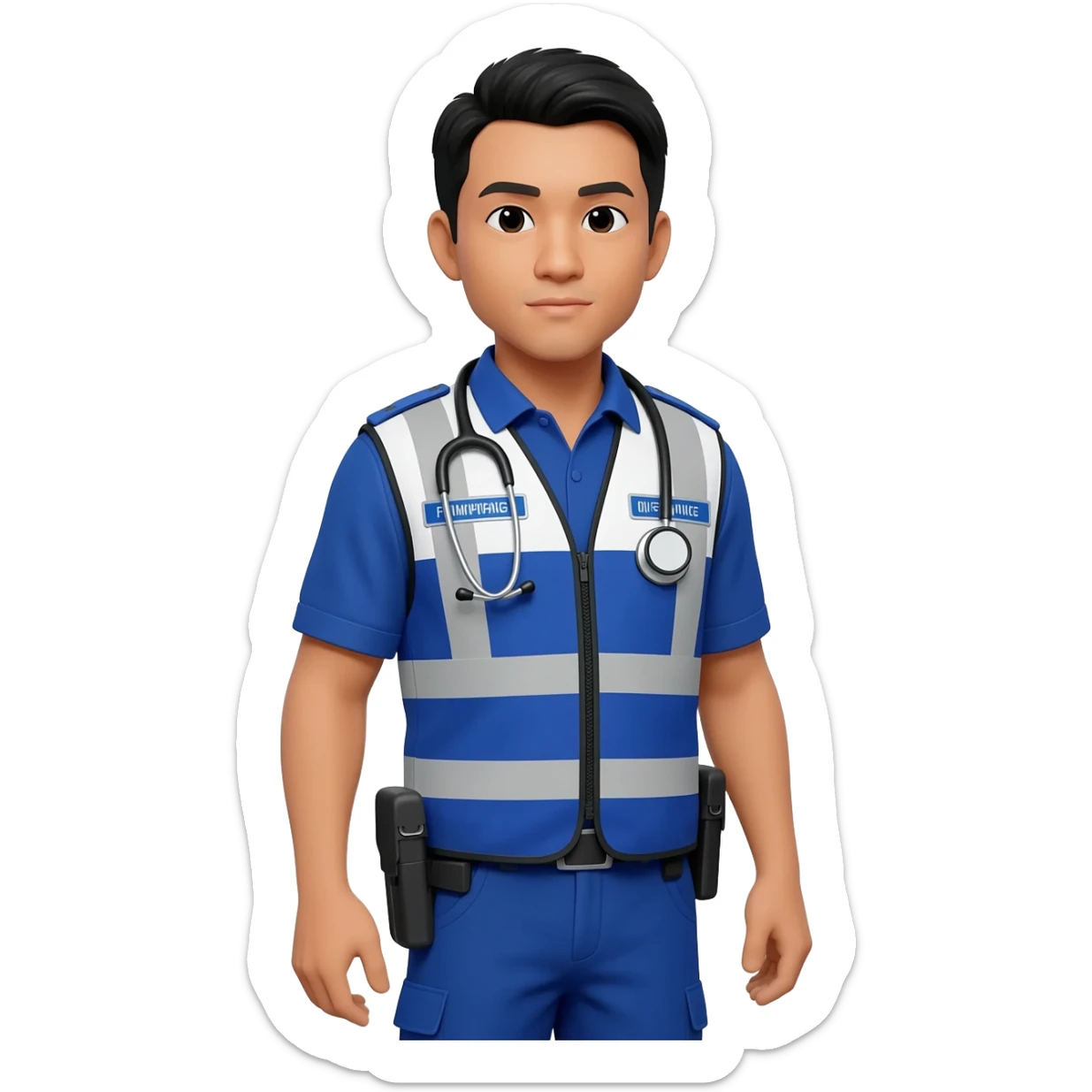 Filipino man paramedic uniform sticker