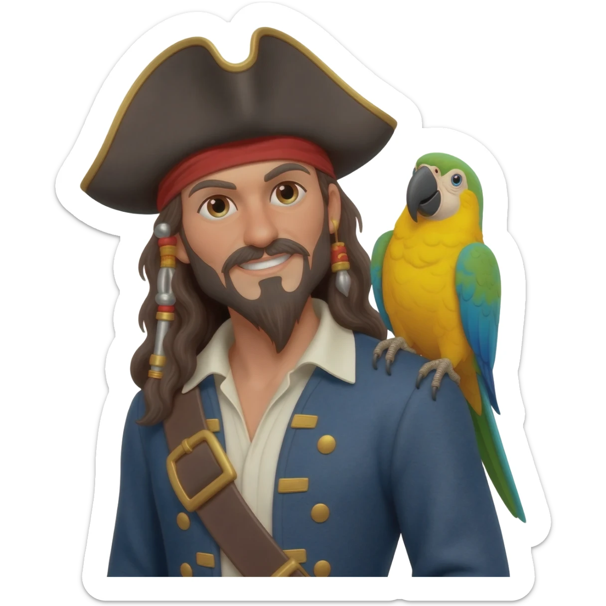 pirate and parrot sticker
