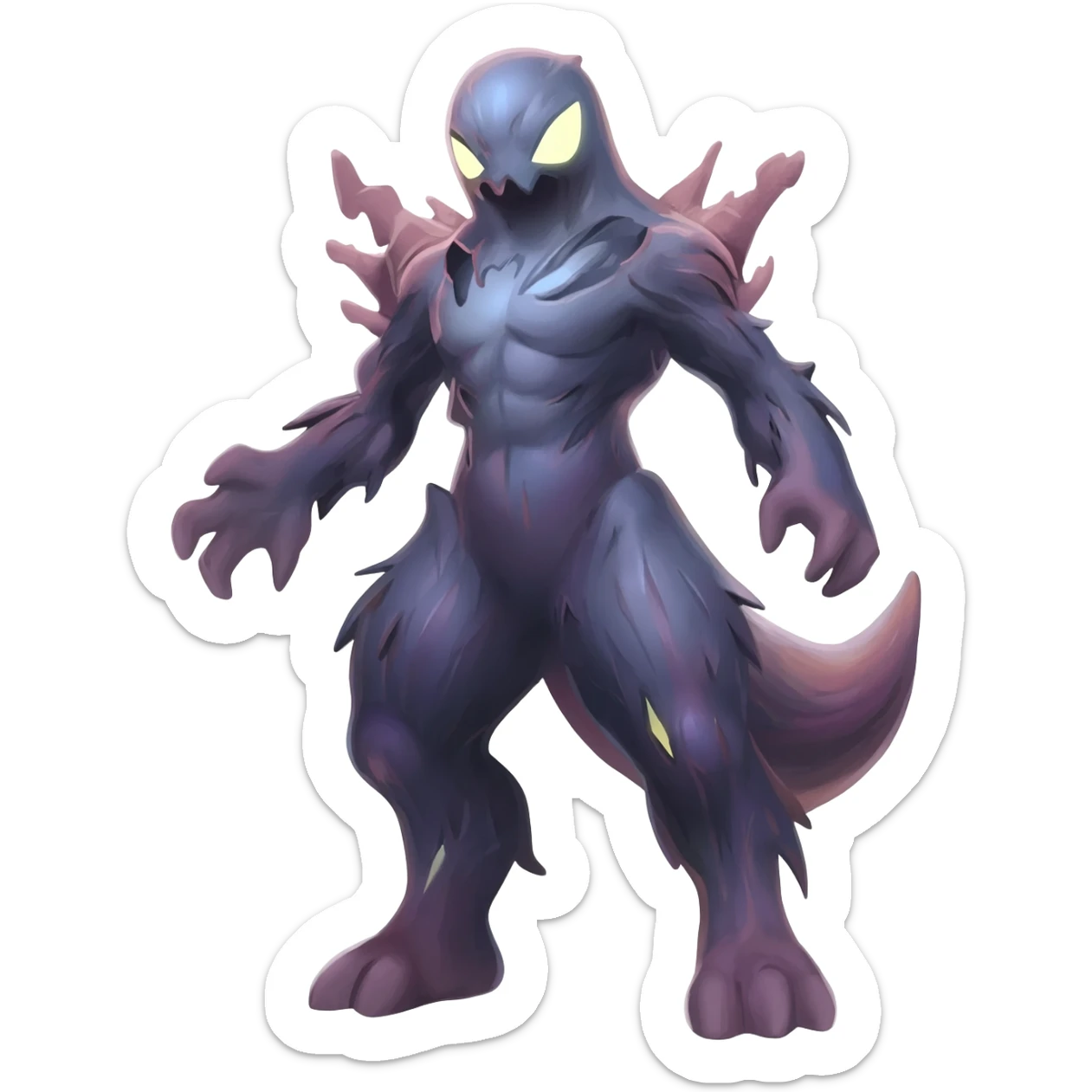 Aural bioluminescent spectrumal spoopy spoilt rotten Salandit-Amaura-Darkrai-animal-creature-hybrid-fusion-creature, full body  sticker