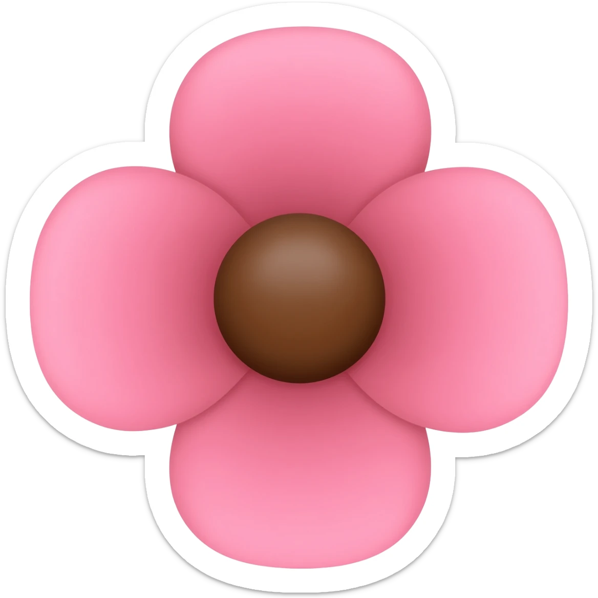 Pink and brown flower real sticker
