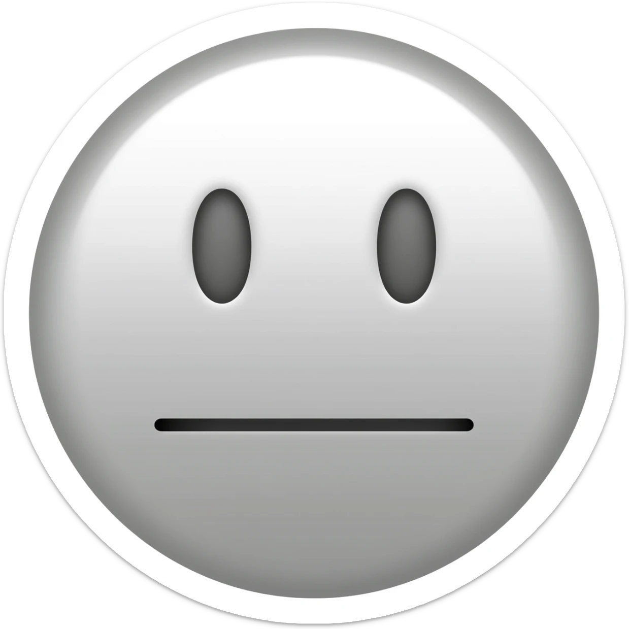 Circle white frowning black face sticker