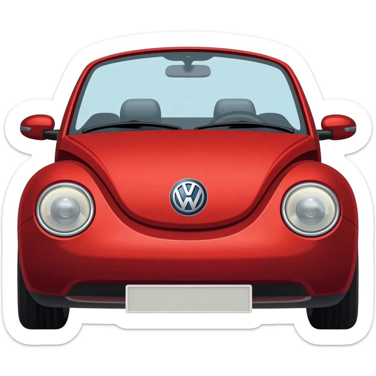 Red beetle convertible sticker