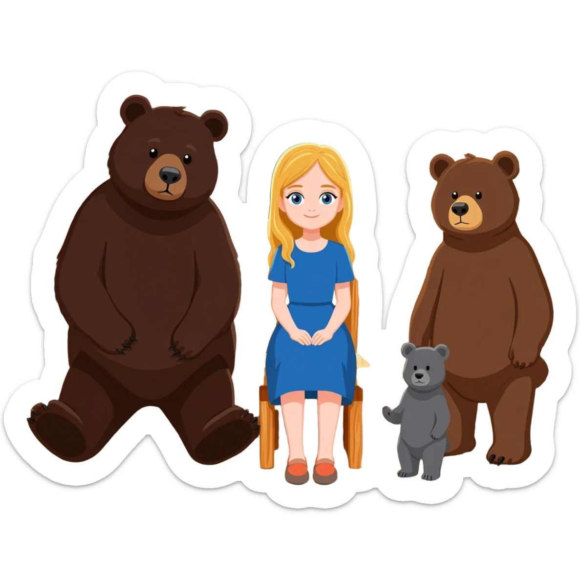 Goldilocks and the three bears sticker