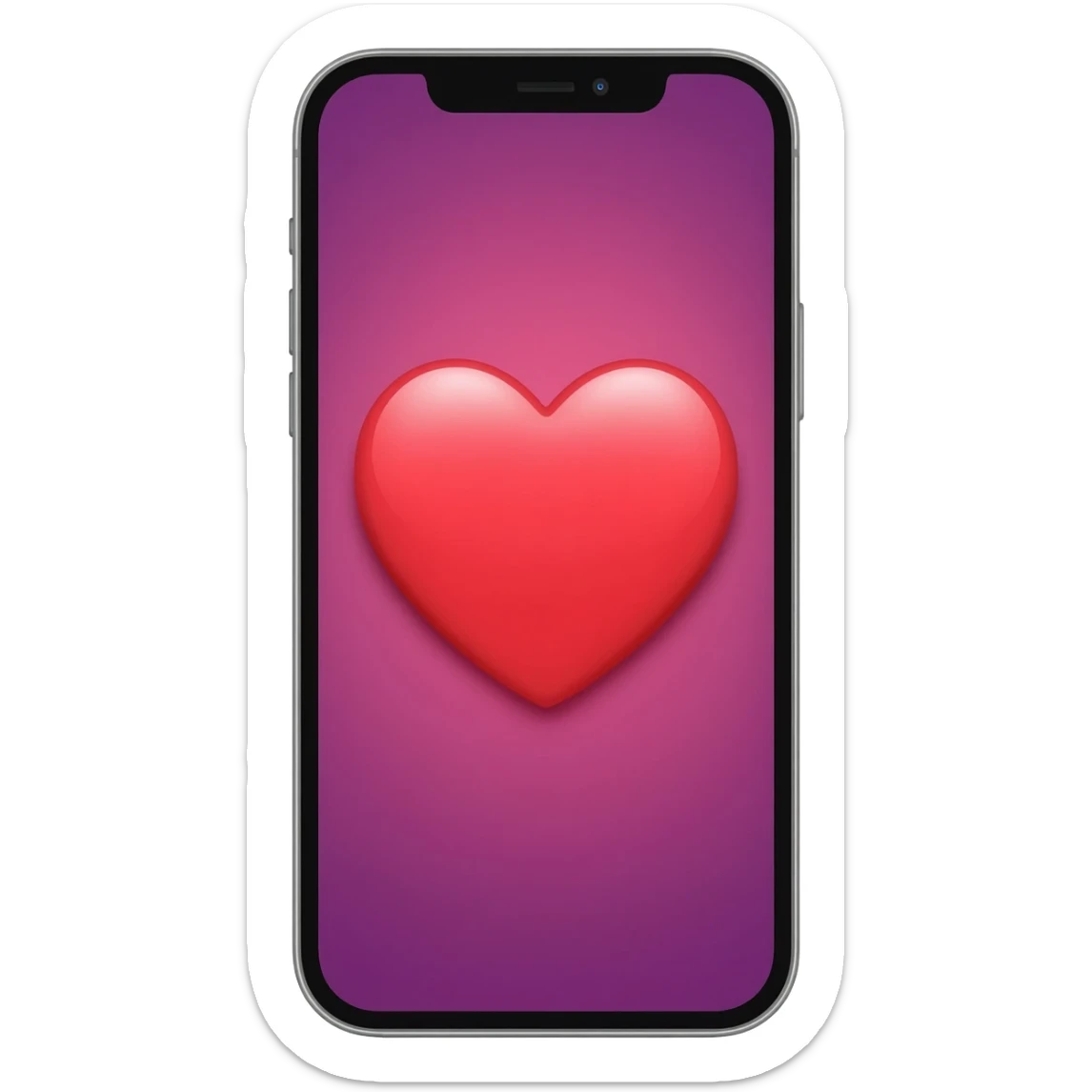Red iphone   heart sticker